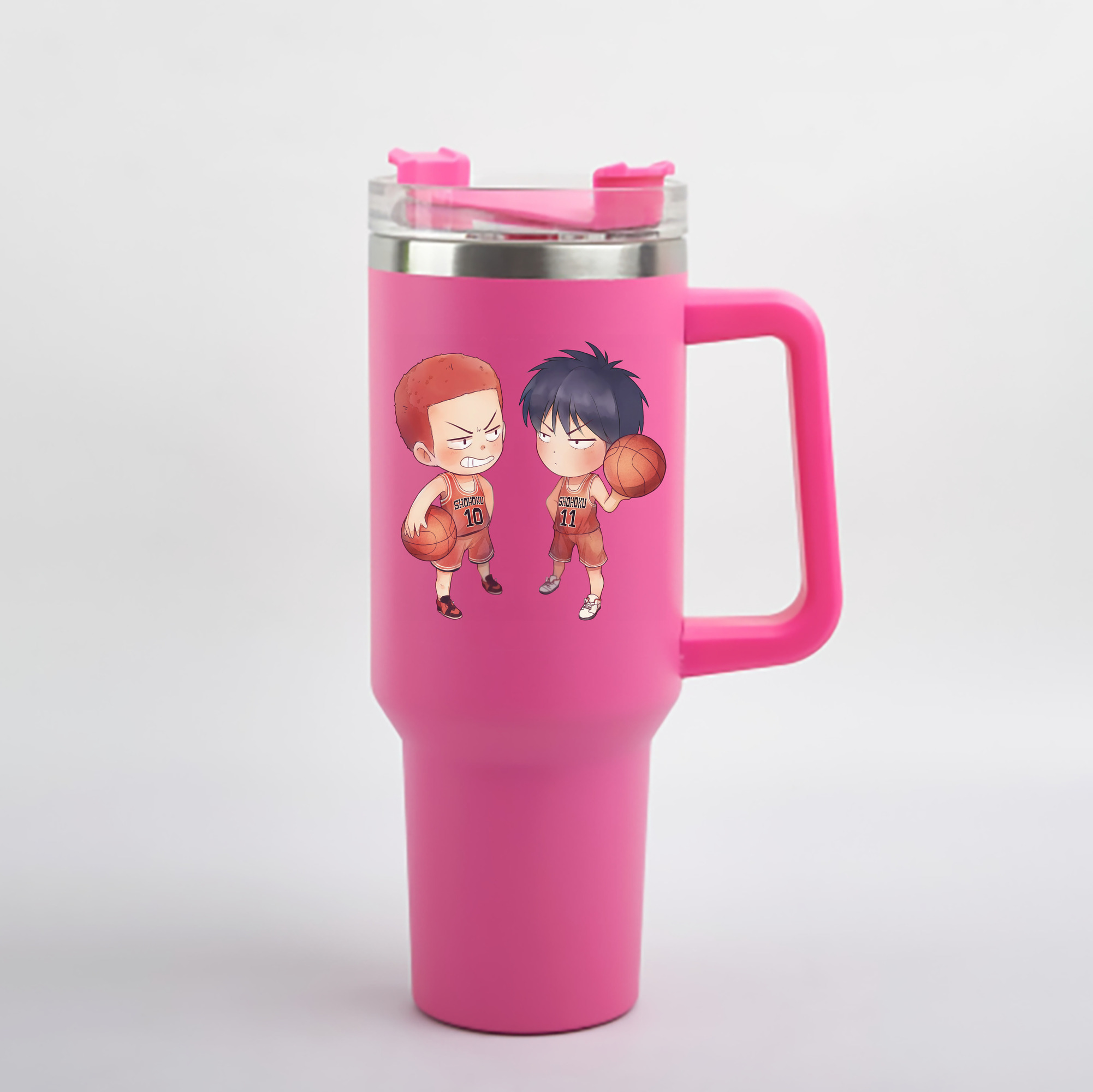 （画像用） SLAM DUNK／スラムダンク 1200mL車用タンブラー - クリスタルステッカー（プラスチックストロー付き）